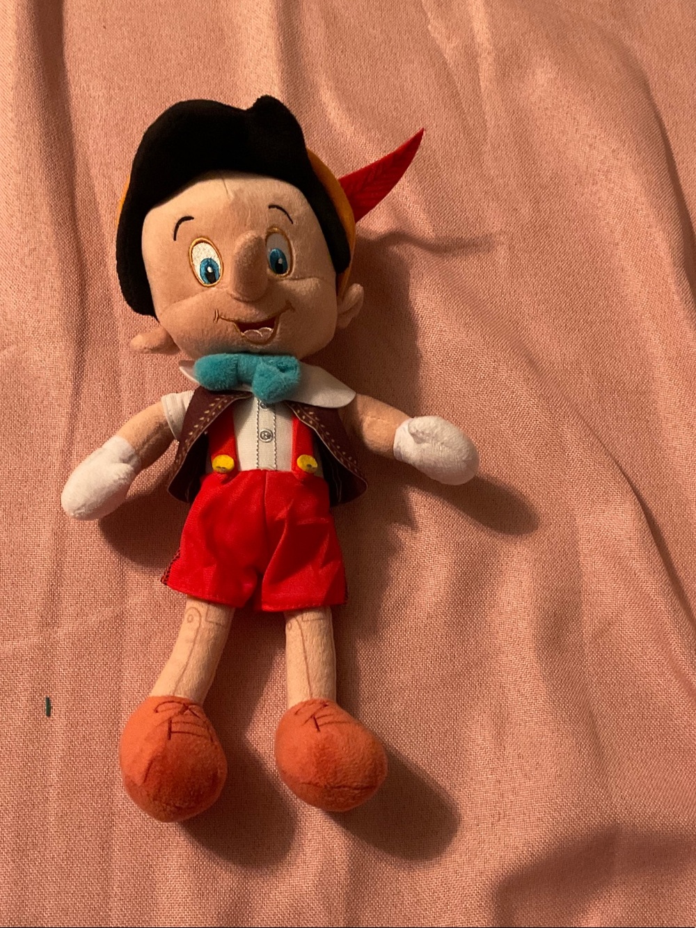 Mattel Pinocchio-Style Plush Doll in Red, Blue, Black and Cream